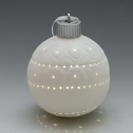 Набор фарфоровых светящихся елочных шаров со светильником "Пряничный домик"